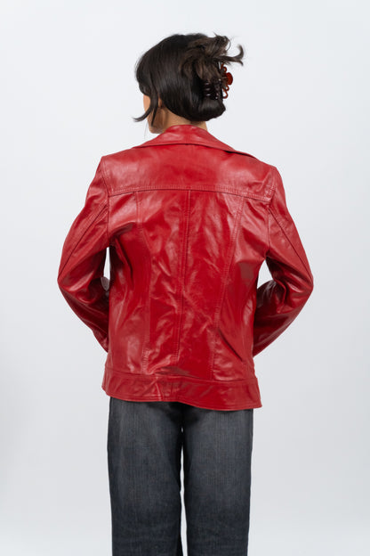 Red Eyecatching Leather Jacket