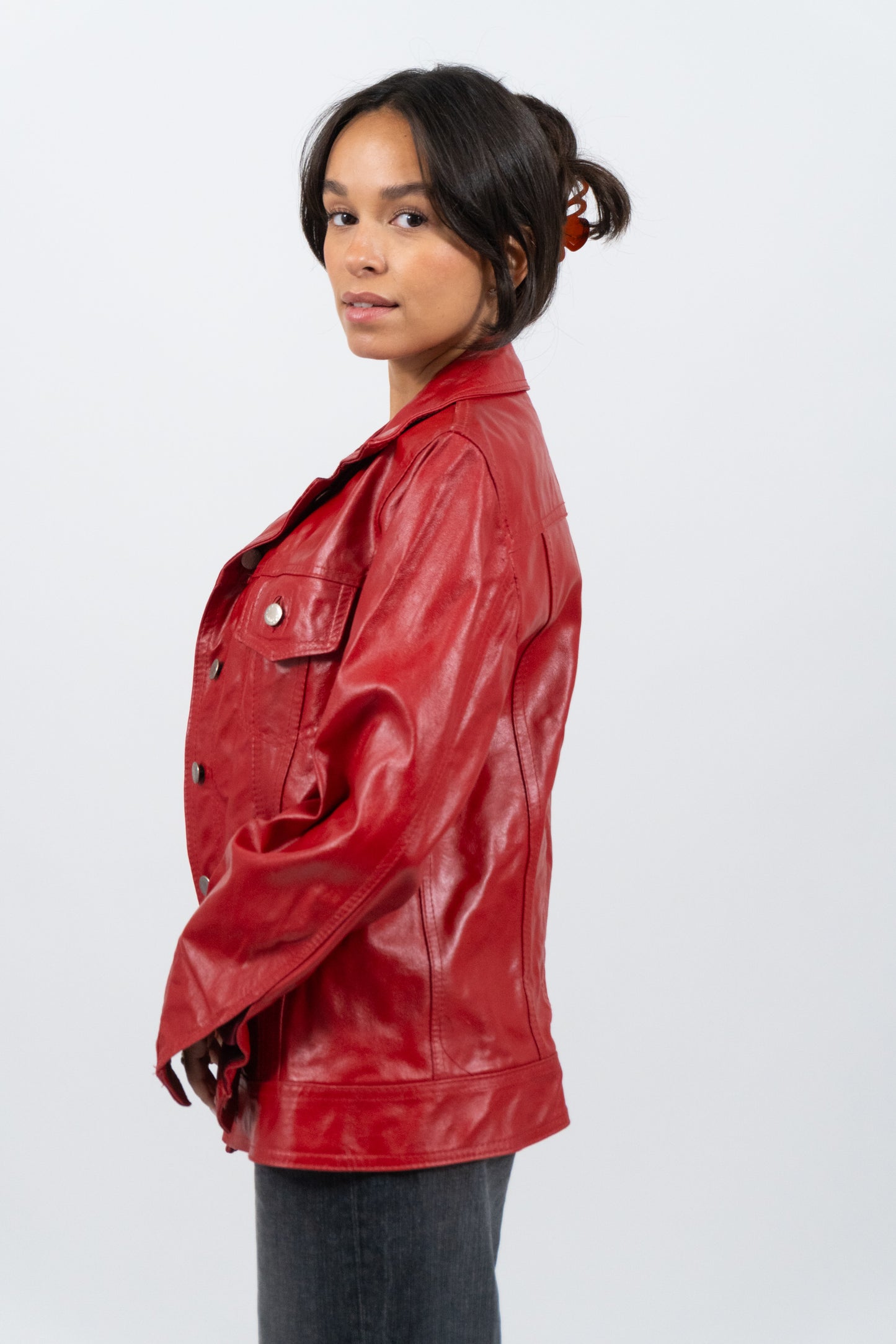 Red Eyecatching Leather Jacket