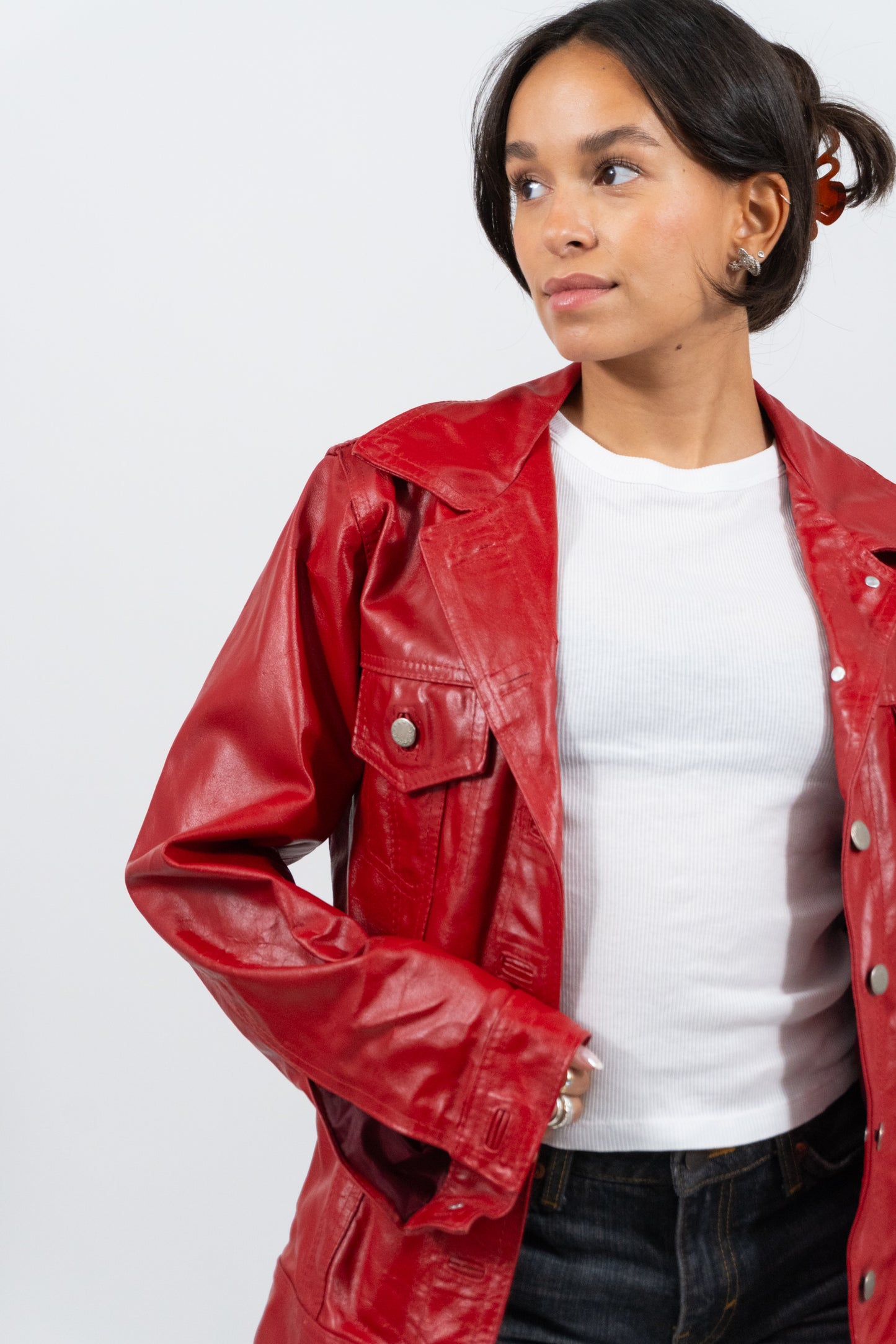 Red Eyecatching Leather Jacket