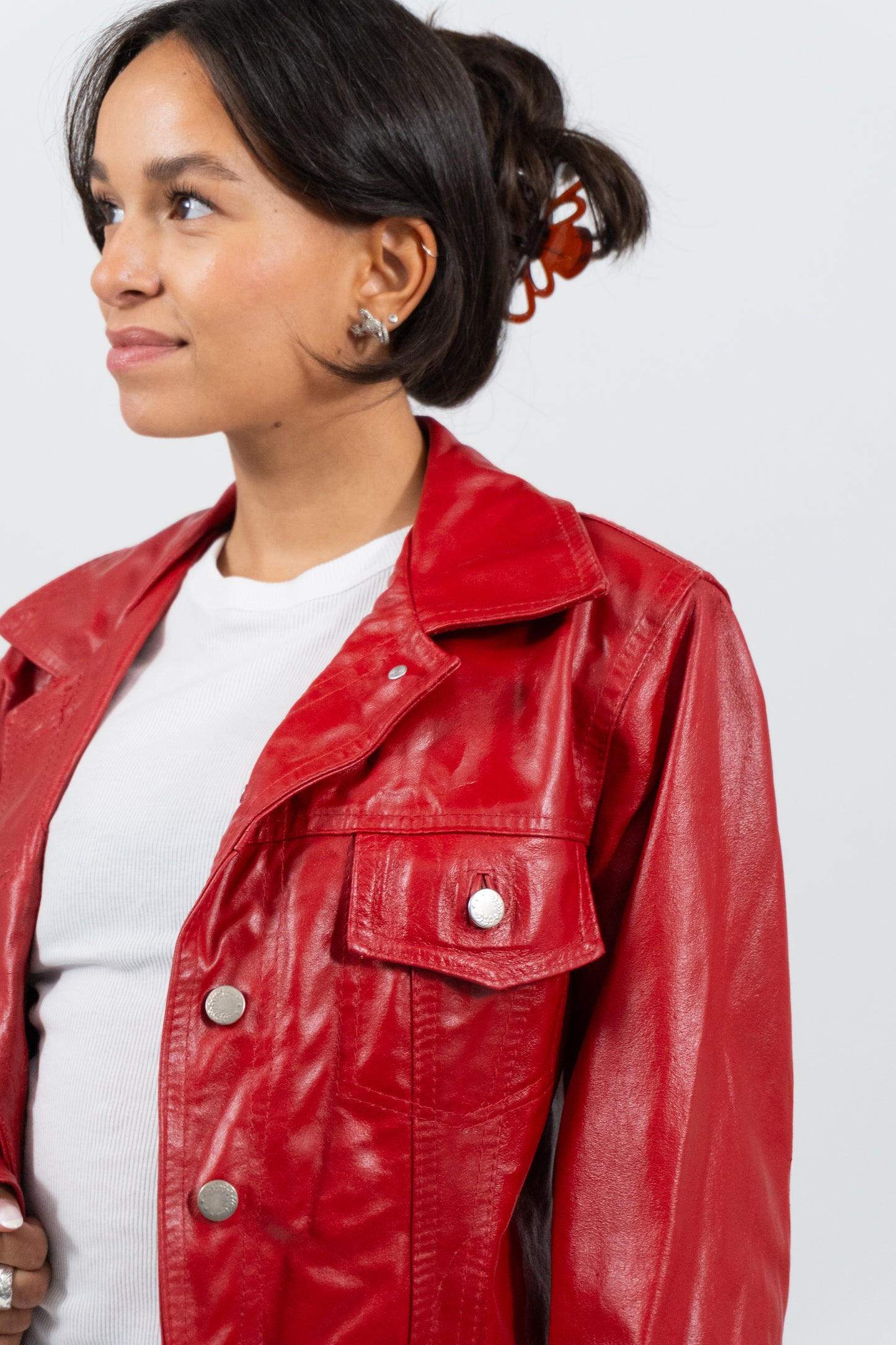 Red Eyecatching Leather Jacket