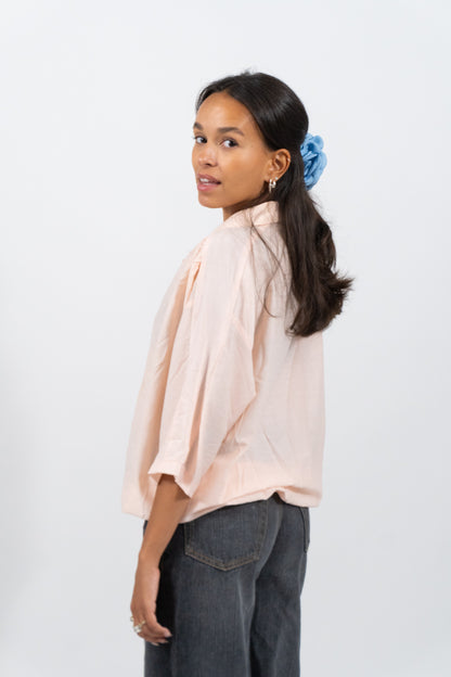 Pastel Rosa Vintage Bluse