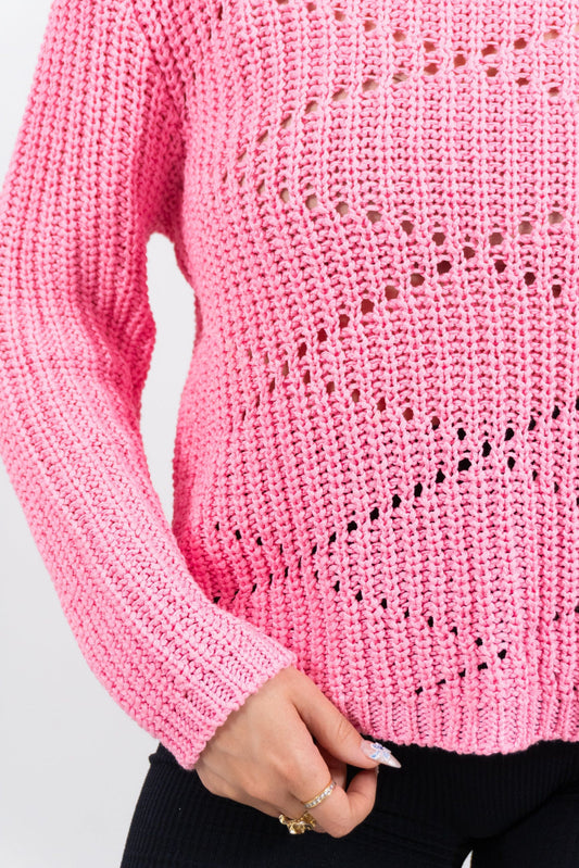 Handgemacht von Omi: Pinker Strick Pullover