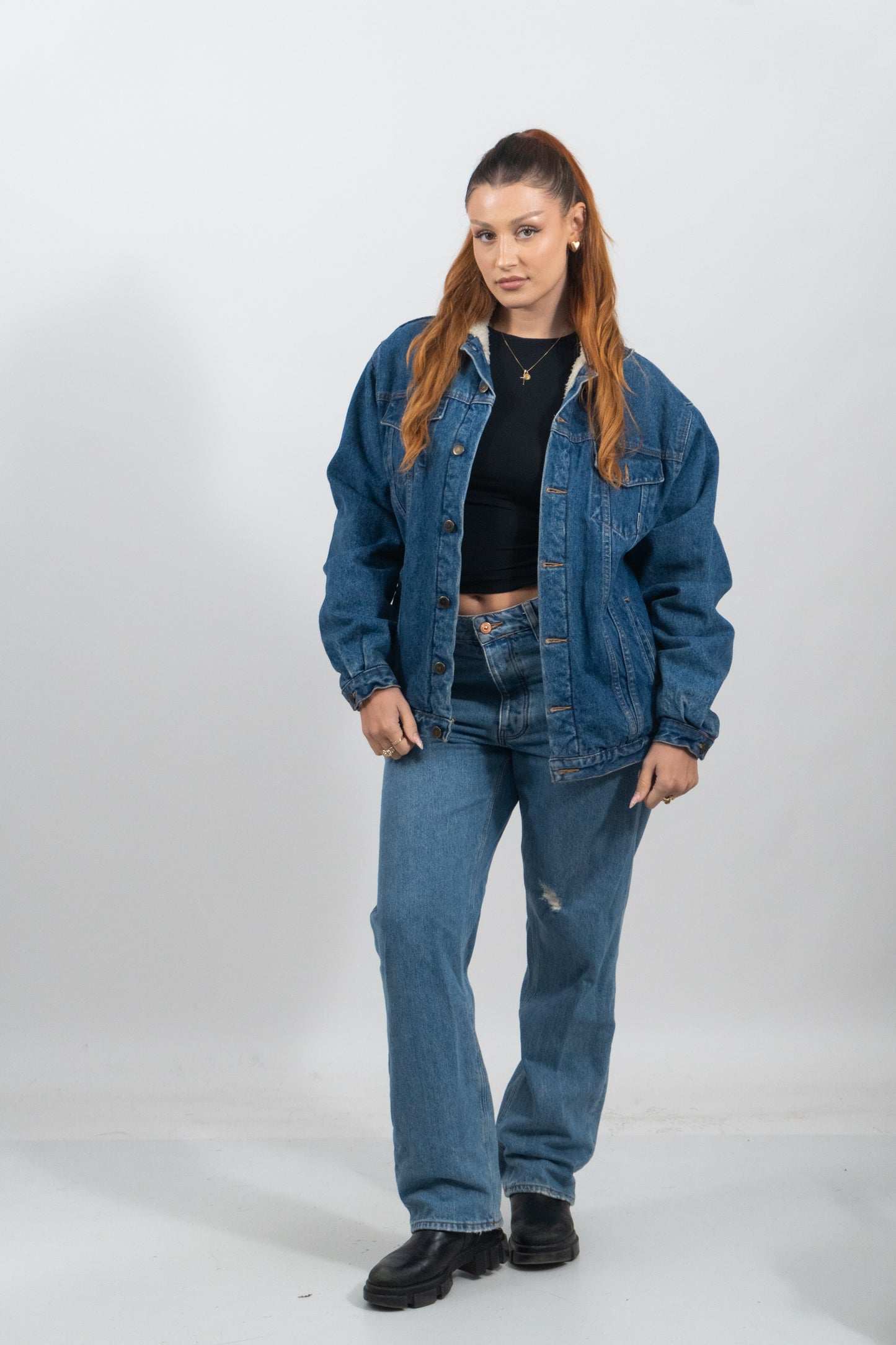 Jeansjacke Mit Warmen Futter