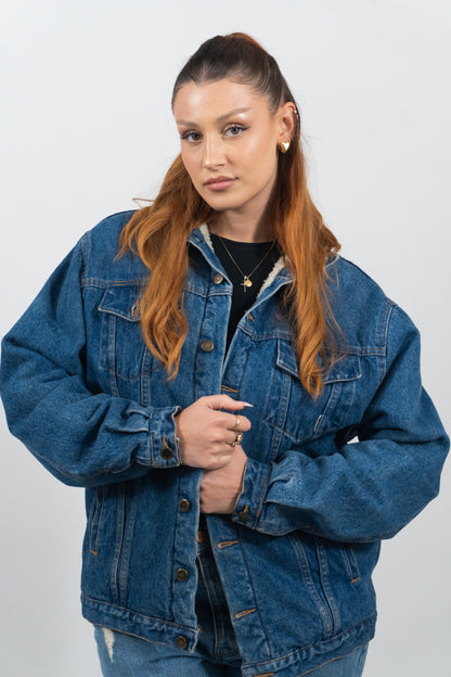 Jeansjacke Mit Warmen Futter