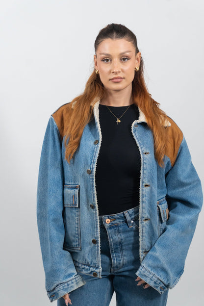 Warme Jeans Jacke Mit Teddy