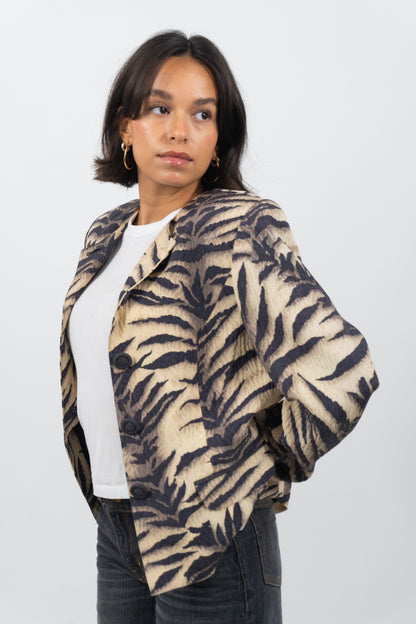 Tiger Blazer Aus Wolle & Seide