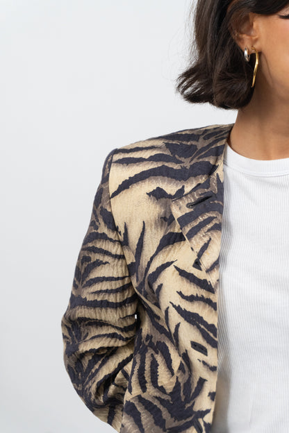 Tiger Blazer Aus Wolle & Seide