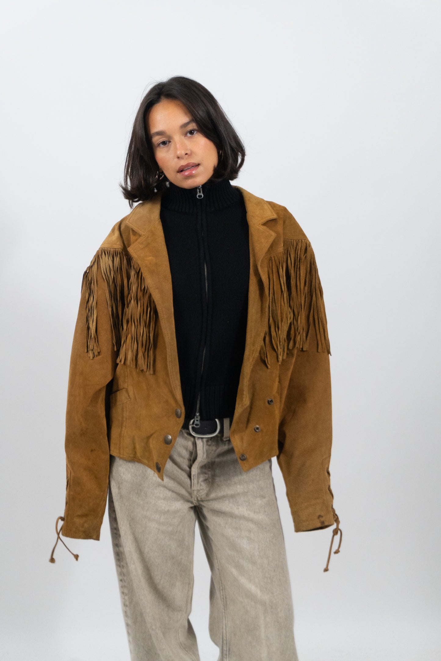 Lederjacke Mit Fringes