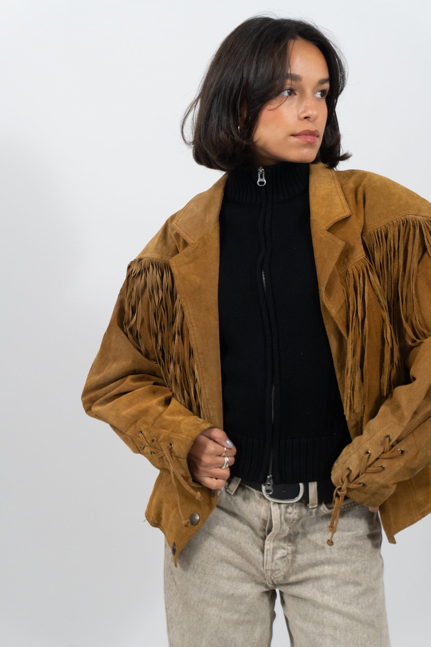 Lederjacke Mit Fringes