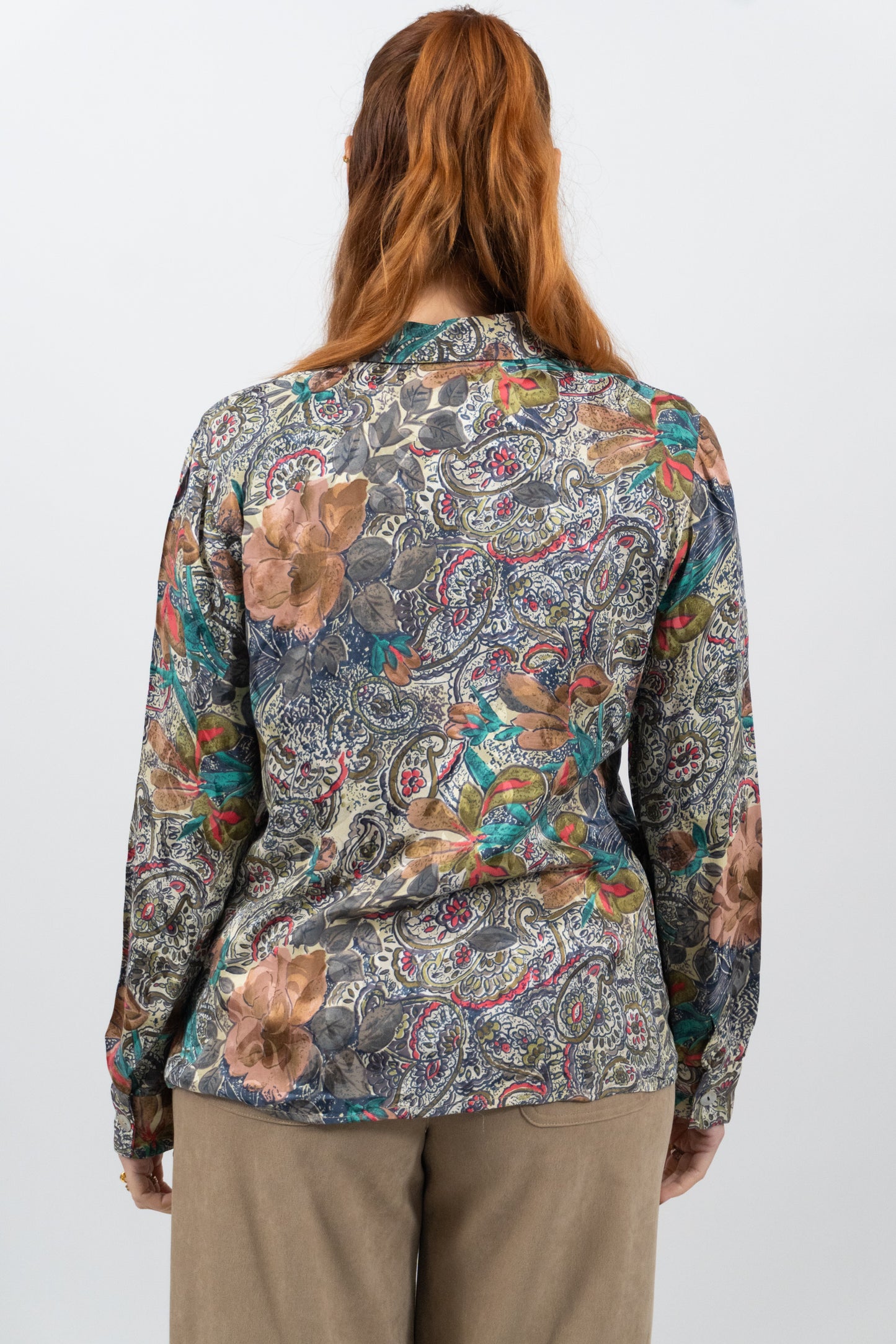 Vintage Bluse Im Paisley Muster - Seide