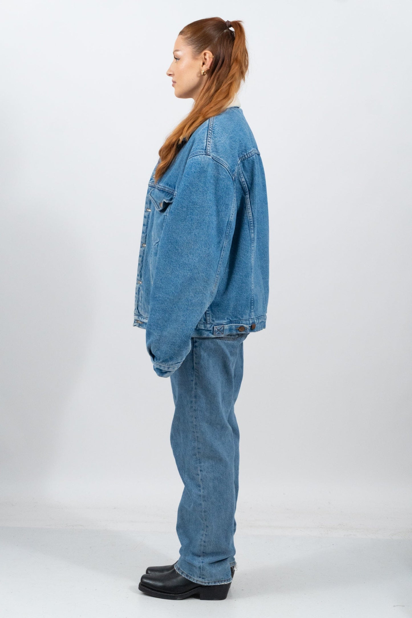 Warme Oversized Jeansjacke Im Retro-Stil