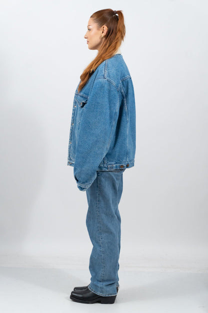 Warme Oversized Jeansjacke Im Retro-Stil