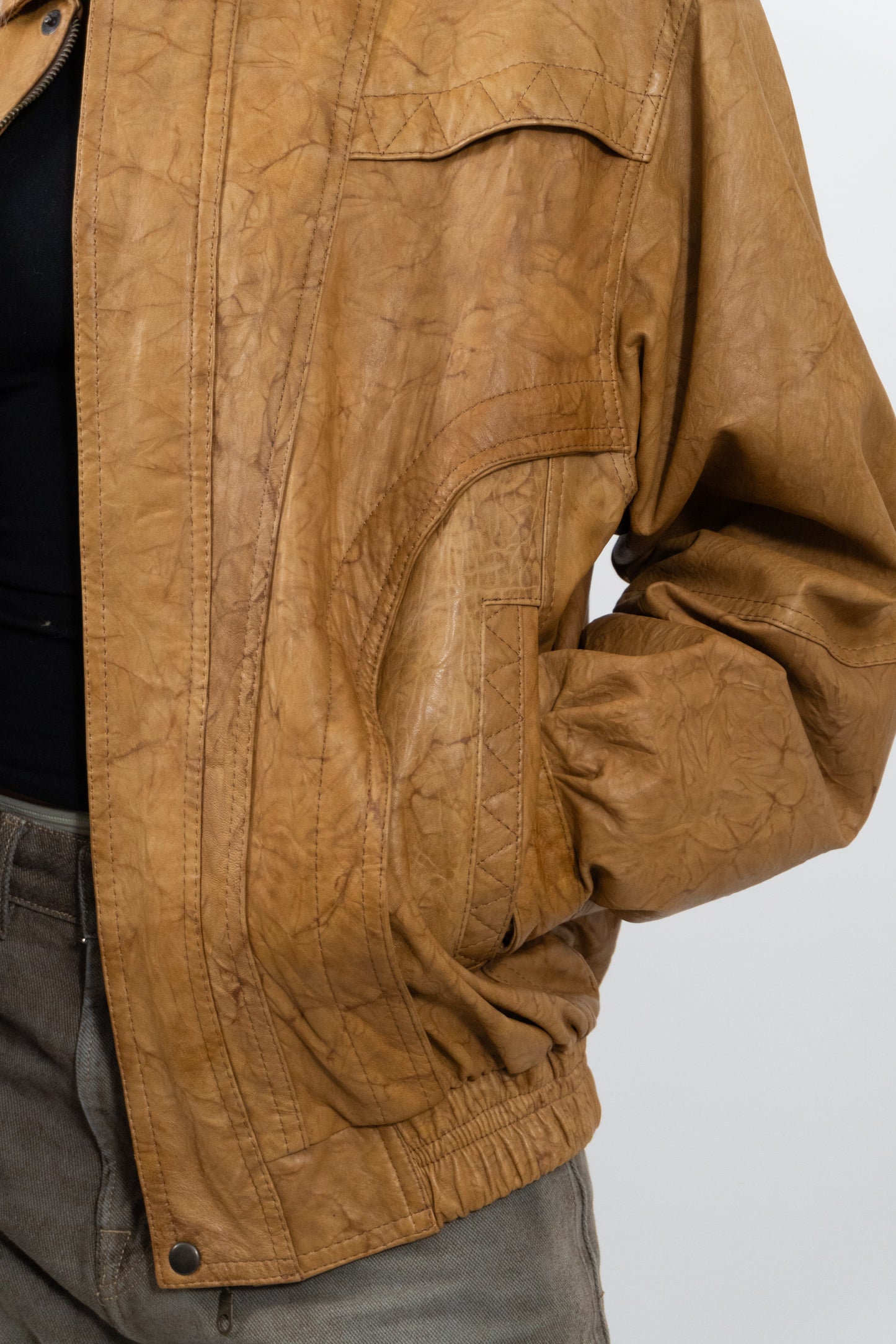 RARE FIND: Perfekte Bomber Lederjacke mit special Optik