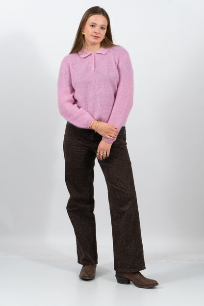 Italienischer Mohair Pullover Mit Perlen Details