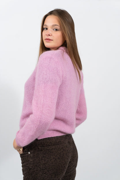 Italienischer Mohair Pullover Mit Perlen Details