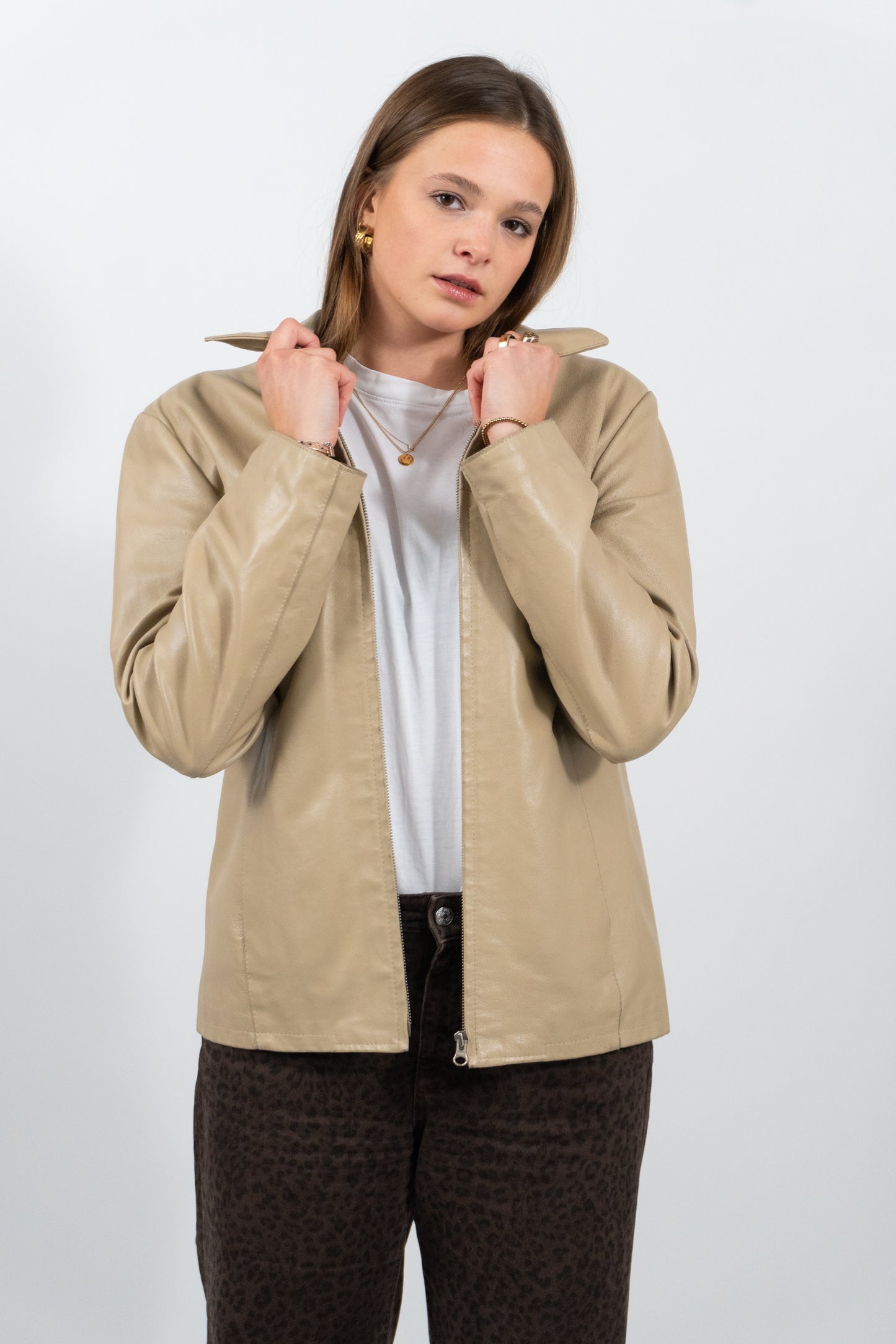 Italienische Straight Fit Lederjacke