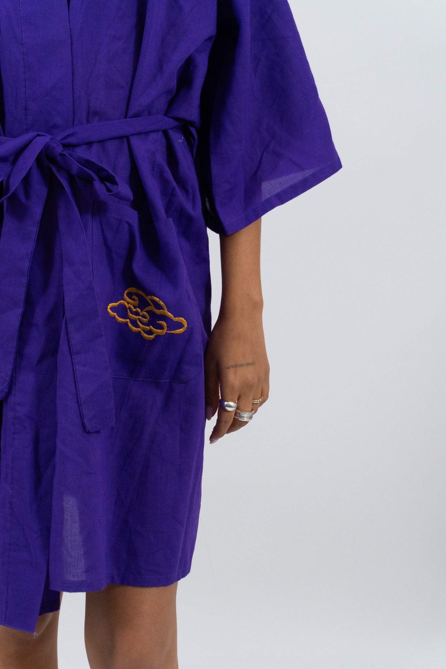 Purple Morning Robe With Embroidery