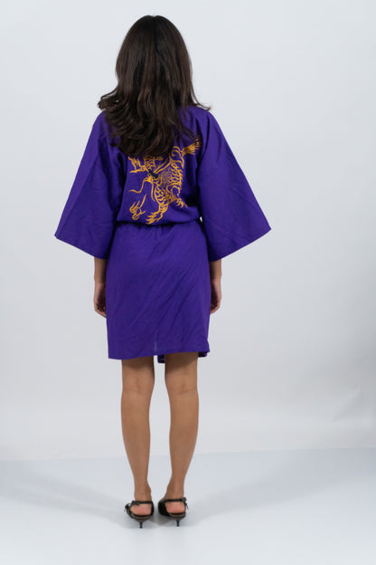 Purple Morning Robe With Embroidery