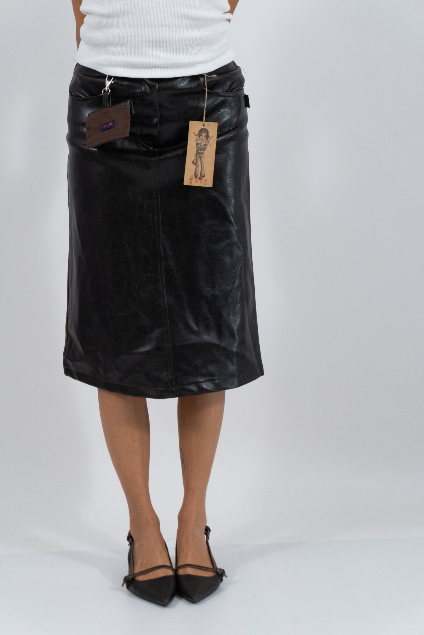 NEW Y2K Midi Skirt - Vegan Leather