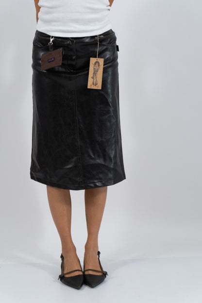 NEW Y2K Midi Skirt - Vegan Leather