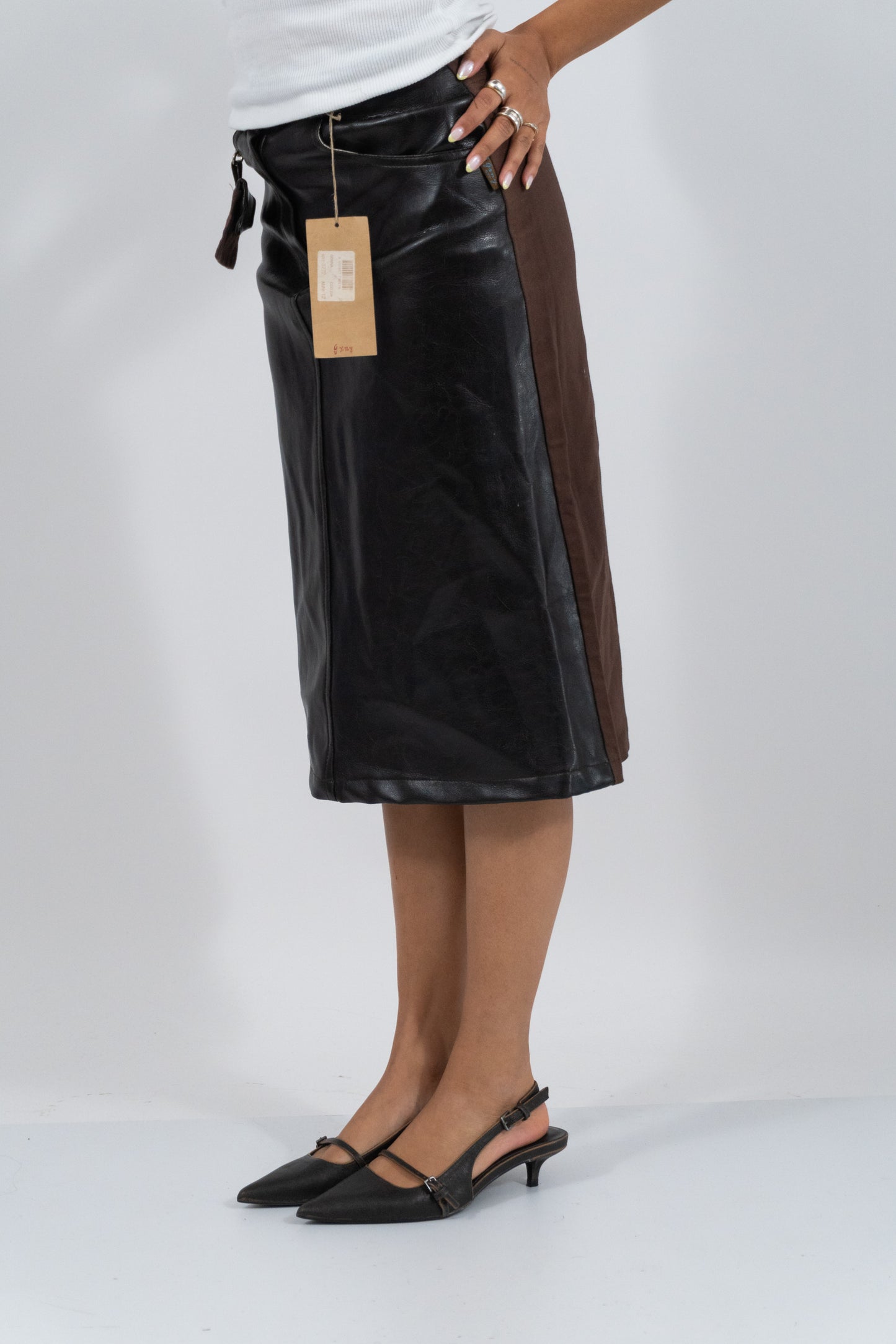 NEW Y2K Midi Skirt - Vegan Leather