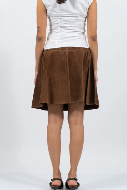 Cute Leather Skirt With Buttons