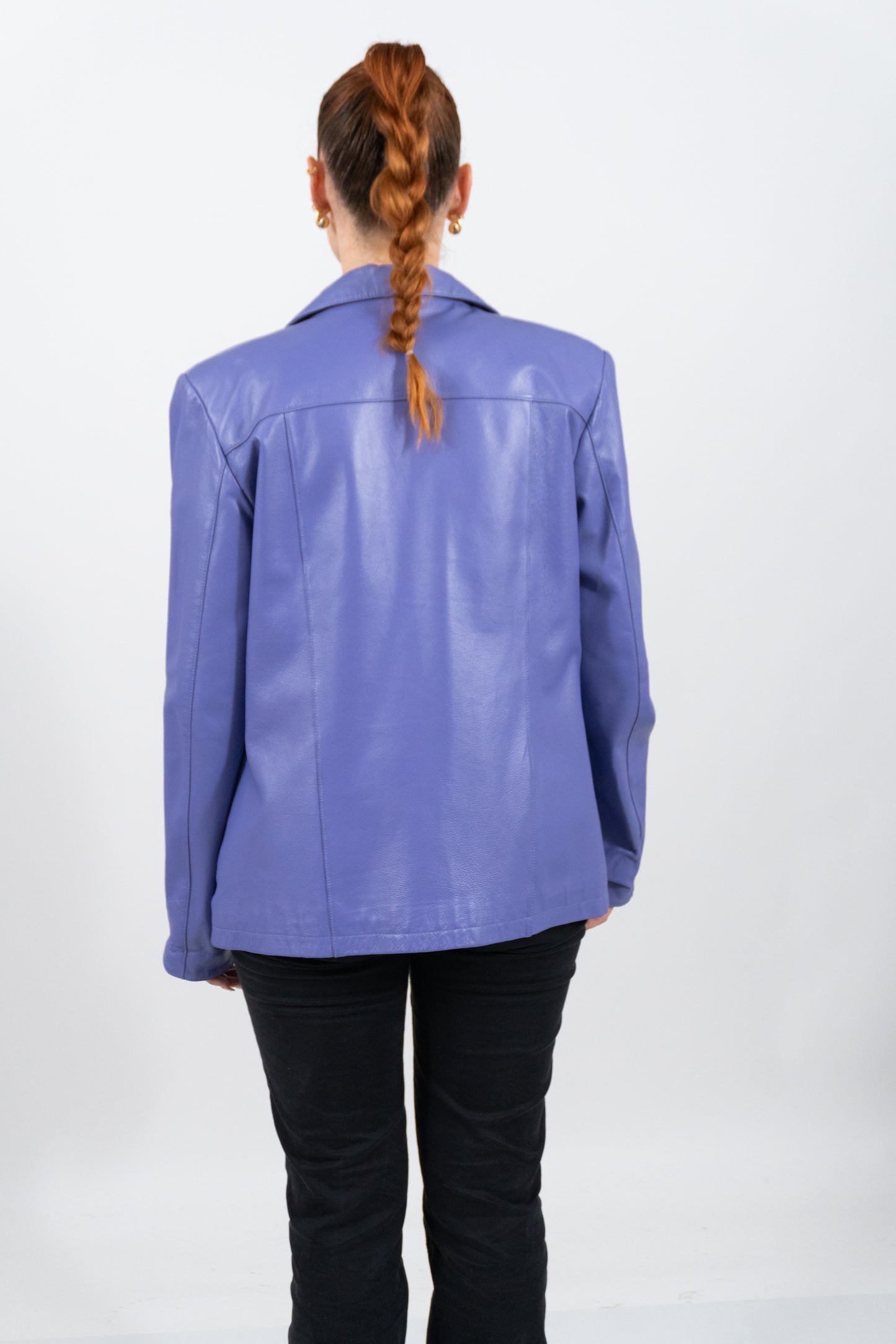 Lederjacke Mit Zip In Einzigartigem Lila