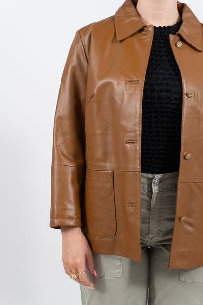 Cognac Vintage Lederjacke