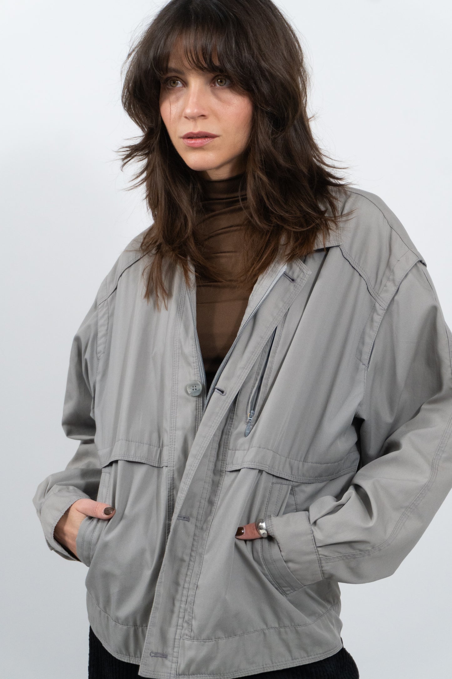 Basic Windjacke In Grau